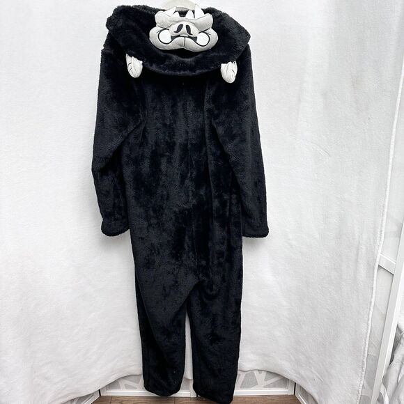 Briefly Stated Gorilla One Piece Costume Union Suit Faux Fur Hooded Adult Medium - Picture 6 of 12